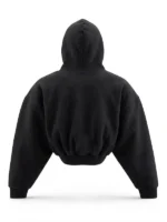 Back view of the Unlucky Cloud Black Hoodie.