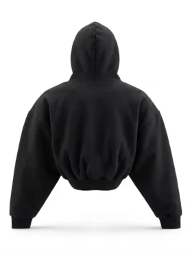 Back view of the Unlucky Cloud Black Hoodie.