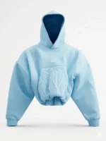 Front view of the stylish Unlucky Cloud Blue Hoodie.