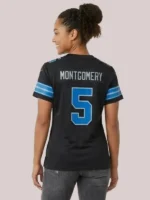 Full view of the David Montgomery number 5 jersey showcasing the athletic pullover fit.
