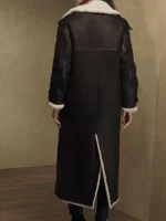 Back view of the stylish Womens Oversize Merino Shearling Coat.