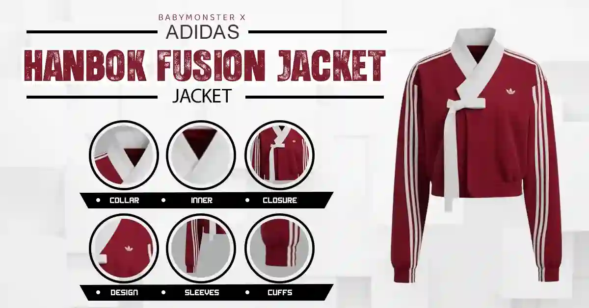BABYMONSTER x Adidas Hanbok Fusion Jacket specifications guide and product details image.