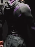 Back view of the gymshark onyx v5 hoodie in Purple.