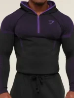 Front view of the gymshark onyx v5 hoodie in Purple.