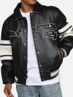 AVIREX Brooklyn Jacket closure view showing fastening detail, front finish, and clean design