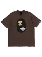 The front profile of the Adidas Bape Head Tee highlighting the crisp neckline and balanced graphic placement.