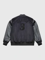 Back view of the iconic Allen Iverson Mitchell Ness Varsity Jacket.