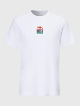 Front view of the Bull BORA Hansgrohe Remco White T-Shirt.