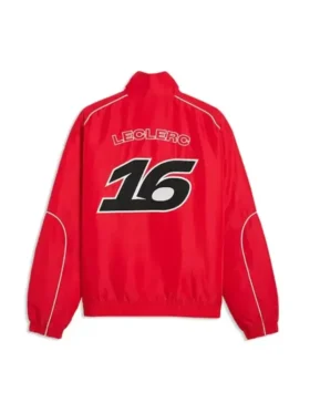 Clean rear perspective of the Charles Leclerc Racing Jacket.