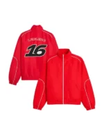 Lifestyle perspective of the Charles Leclerc Racing Jacket.