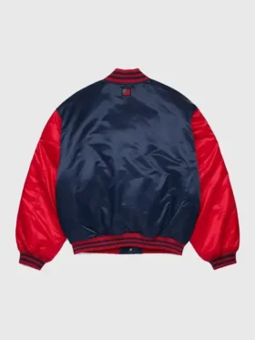 Back view of the iconic Denim Tears Baseball Varsity Jacket.