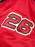 A stylish lifestyle look of the Denim Tears Baseball Varsity Jacket.