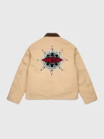 The rear view of the Denim Tears Tear Star Work Jacket showing the full layout of the star designs.