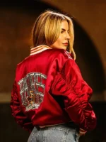 Clean rear perspective of the Diego Padres x Petco Park Satin Jacket.