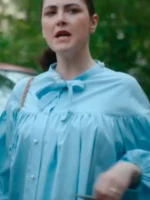 Front view of the classic Emma Sidi Baby Blue Blouse.