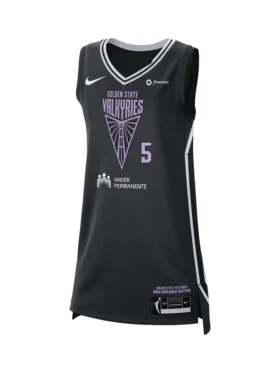 Direct front look at the Golden State Valkyries Kayla Thornton Victory Badge Jersey.