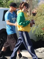 Hailey Bieber Marty Supreme Jacket side view showing the profile design, fit, and smooth structure