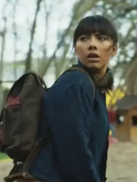 Lifestyle side angle of the Hive 2026 Xochitl Gomez Bomber Jacket.