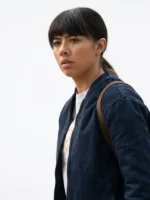 Side profile of the Hive 2026 Xochitl Gomez Bomber Jacket.