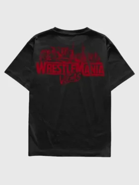 Clean rear view of the IShowSpeed x WrestleMania Black T-Shirt.
