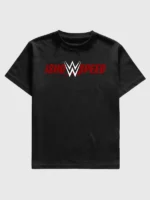 Direct front profile of the IShowSpeed x WrestleMania Black T-Shirt.