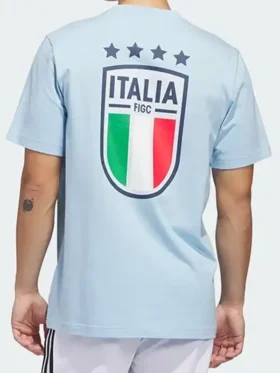 Back view of the stylish Italy World Cup 2026 Away Blue T Shirt.