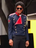 Jaafar Jackson Michael Blue Jacket Front View