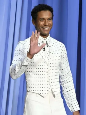 Jaafar Jackson Tonight Show White Vest Front View