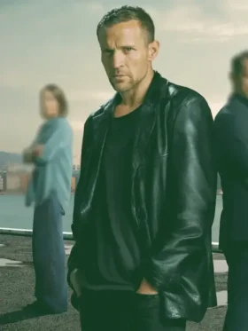 Jo Nesbo's Detective Hole Tobias Santelmann Black Jacket front view showing full black silhouette