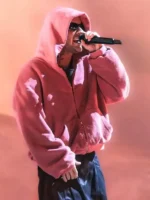 Justin Bieber Coachella Pink Hoodie Side View