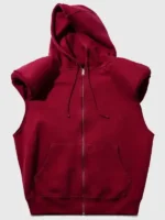 A full lifestyle shot of the Justin Bieber Newport Hoodie paired with a rugged Leon Kennedy jacket for a layered aesthetic.