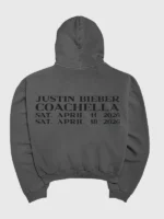 A stylish profile of the Justin Bieber SWAG Coachella Hoodie highlighting its modern drape and casual appeal.