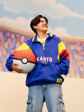 Lifestyle perspective of the colorful Kanto Starter Jacket.