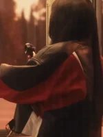 Kehlani Out The Window Leather Jacket back side view showing rear panel and leather finish