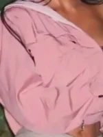 Kim Kardashian Style Pink Statement Jacket close-up view showing texture and stitching details