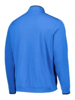 Clean rear perspective of the Leeds United Adidas Golf Zip Pullover.