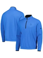Lifestyle perspective of the Leeds United Adidas Golf Zip Pullover.
