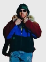 A specialized look at the intricate patterns and unique graphic elements on the Lewis Hamilton Tokyo Jacket.