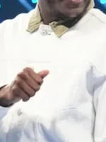 Detailed design view of the Lil Yachty Smackdown White Cotton Jacket.