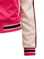 L'infiltrée Maxime Varsity Jacket sleeve view showing sleeve length and varsity stripe detail