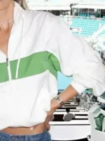 Detailed design view of the Lisa Cahue Miami Open Jacket.