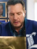 Luke Bryan American Idol 2026 Varsity Jacket close-up view showing texture and stitching details