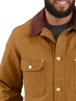 Man on Fire S01 John Creasy Cotton Jacket close-up view showing texture and fine stitching details