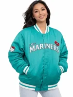 Dynamic front angle of the Mariners Hello Kitty Jacket.