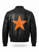 Marty Supreme Black Bomber Jacket back view showing rear shape, bomber structure, and clean finish