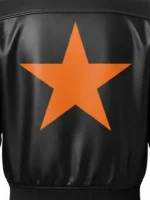 Marty Supreme Black Bomber Jacket design view showing texture, shape, and signature bomber details