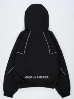 Marty Supreme Black Jacket back view showing rear panel construction and full length detail