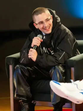 Marty Supreme Black Jacket front view showing full silhouette and clean black colorway design