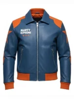 Marty Supreme Classic Bomber Jacket front view showing clean zipper design and sharp bomber fit