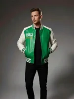 Marty Supreme Green Varsity Jacket front view showing the front design, fit, and clean varsity detail